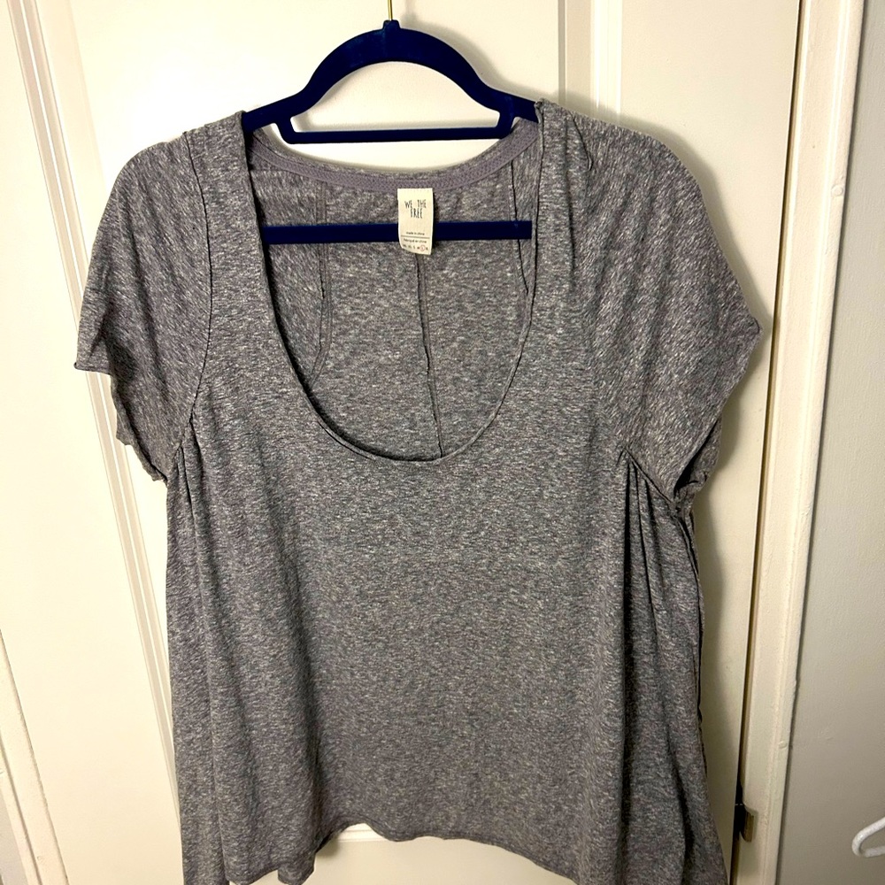 Free People Babydoll T, L, Grey